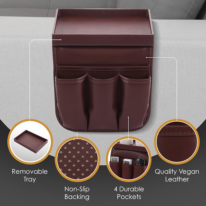 Houseables Armchair Caddy, Recliner Accessories, Armrest Organizer, Arm Chair - Image 3