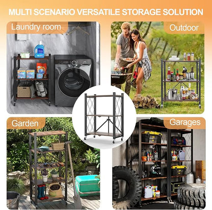 3 Tier Vintage Multifunctional Folding Shelf - Image 8
