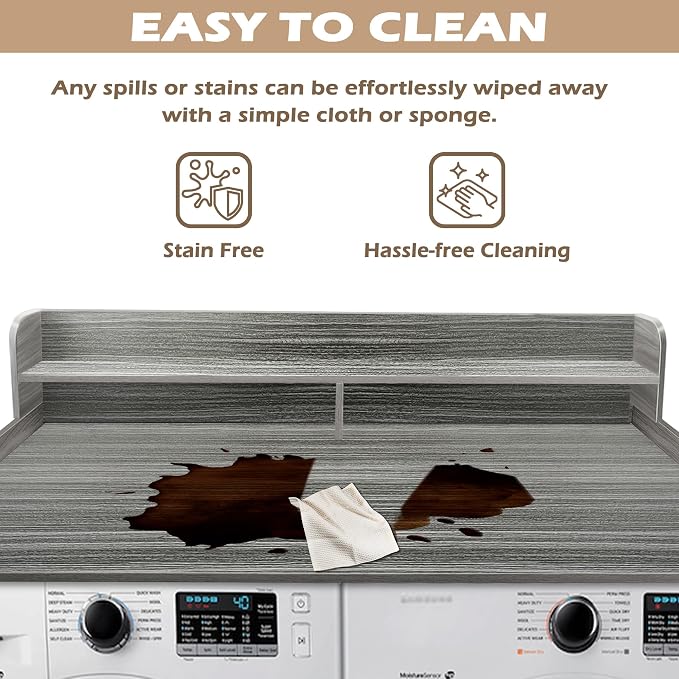 Royxen Laundry Countertop with 2-Tier Shelf Universal Fit, Washer and Dryer - Image 4