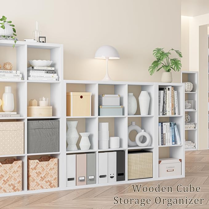 Cube Storage Organizer Bookcase, Decorative 11 inch Open Back Cubical Shelf - Image 5