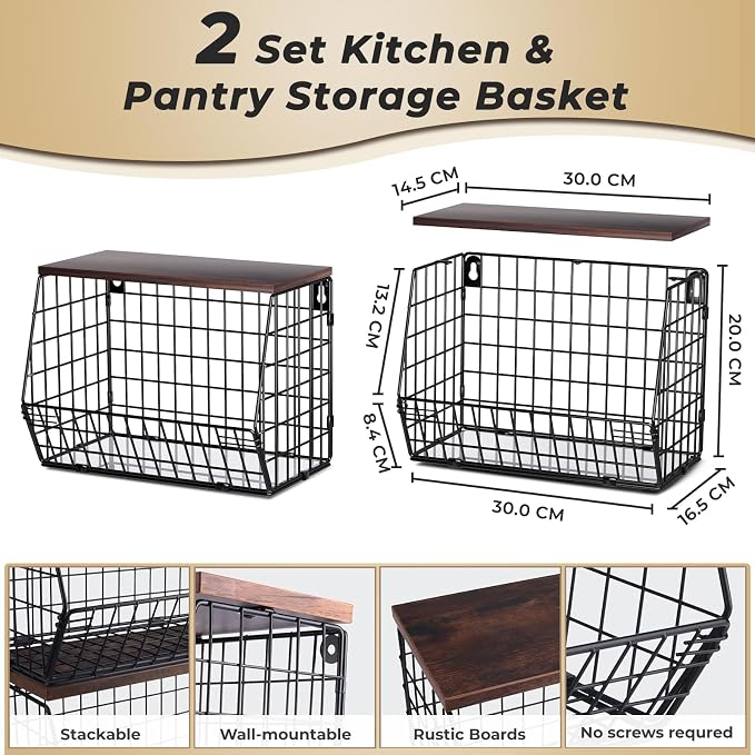 Mefirt 2pcs Fruit Basket Kitchen Storage Basket - Image 2