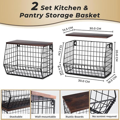 Mefirt 2pcs Fruit Basket Kitchen Storage Basket - Image 2