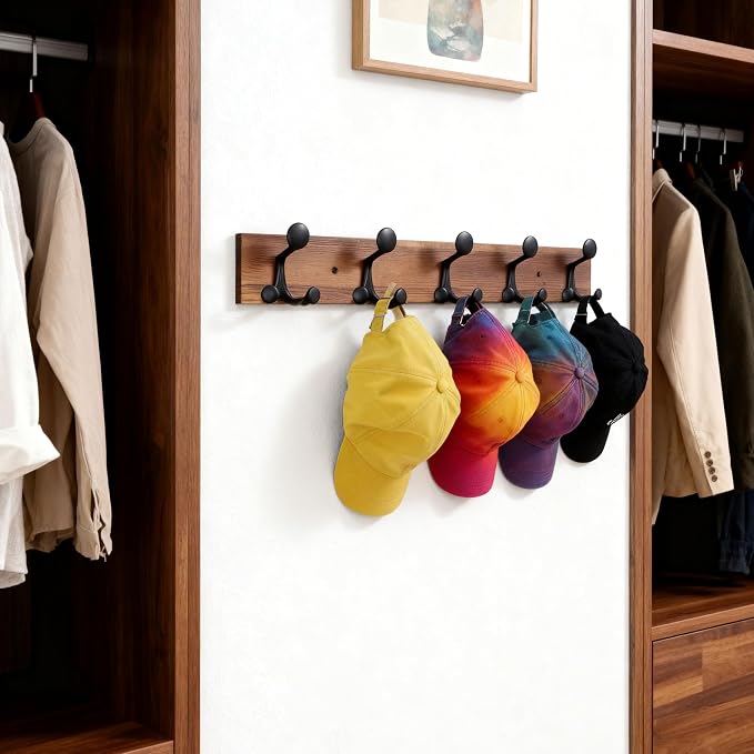 SKOLOO 30-Inch Wood Coat Rack Wall Mount - Image 3