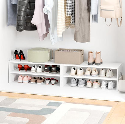 Whitmor Stackable 28" Extra Wide 2-Shelf Storage Organizer, Stackable Wood - Image 4
