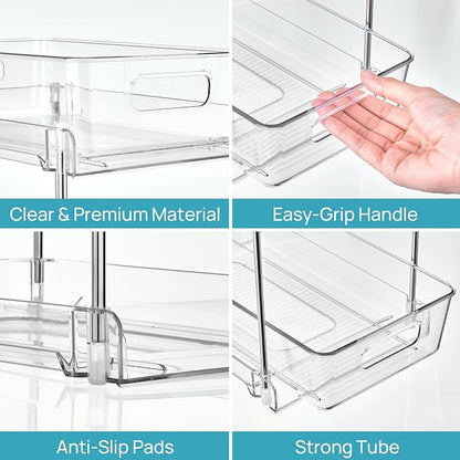 Vtopmart 4 Pack Higher Bathroom Under Sink Plastic Pull-Out Organizer - Image 8