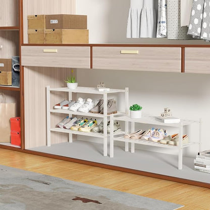 ROMGUAR CRAFT 2 Tier Bamboo Shoe Rack - Image 4