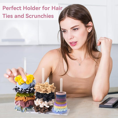 SMUK 2Packs 3-Tiers Acrylic Scrunchie Holder Stand - Image 3
