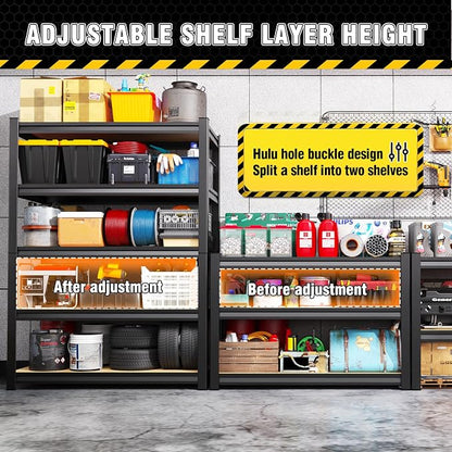 3 Pack Garage Shelving Heavy Duty Storage Shelves, Metal Adjustable Shelving - Image 5