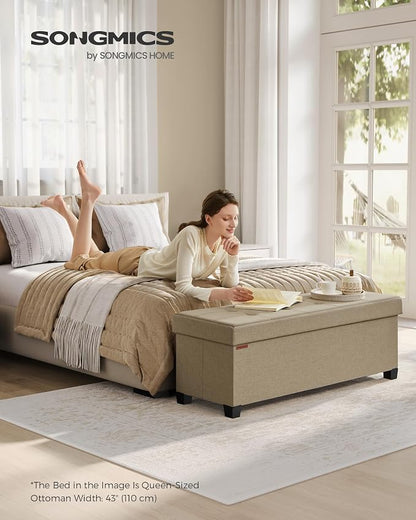 SONGMICS Storage Ottoman Bench, Foldable Foot Rest - Image 3
