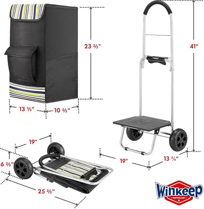 Shopping Cart, Super Loading Grocery Trolley, 220 lbs Capacity, Foldable Cart - Image 2