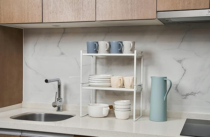 2Pack Cabinet Shelf Organizer Storage Rack Space Saving - Image 6