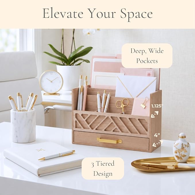 BLU MONACO | Wooden Mail Organizer - Image 4