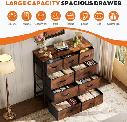 Sweetcrispy 9-Drawer Fabric Dresser Storage Tower - Image 4