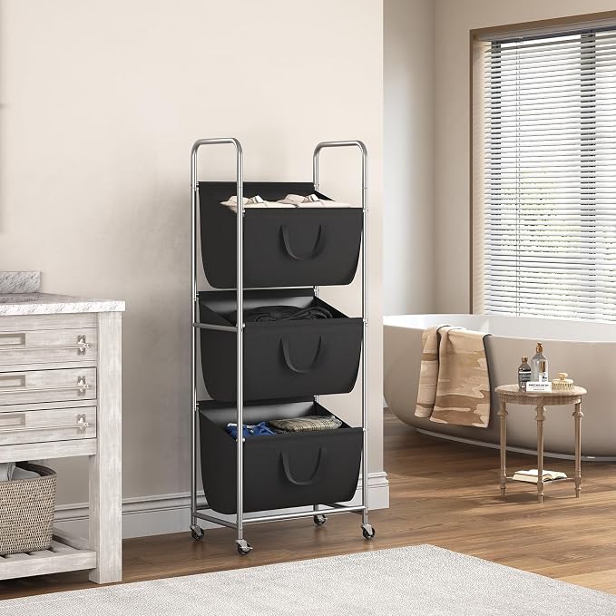 ELYKEN 120L Vertical Rolling Laundry Hamper - Image 9