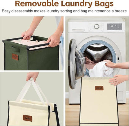 Hoctieon 4 Section Laundry Cart, 48 Gal. Laundry Hamper - Image 6