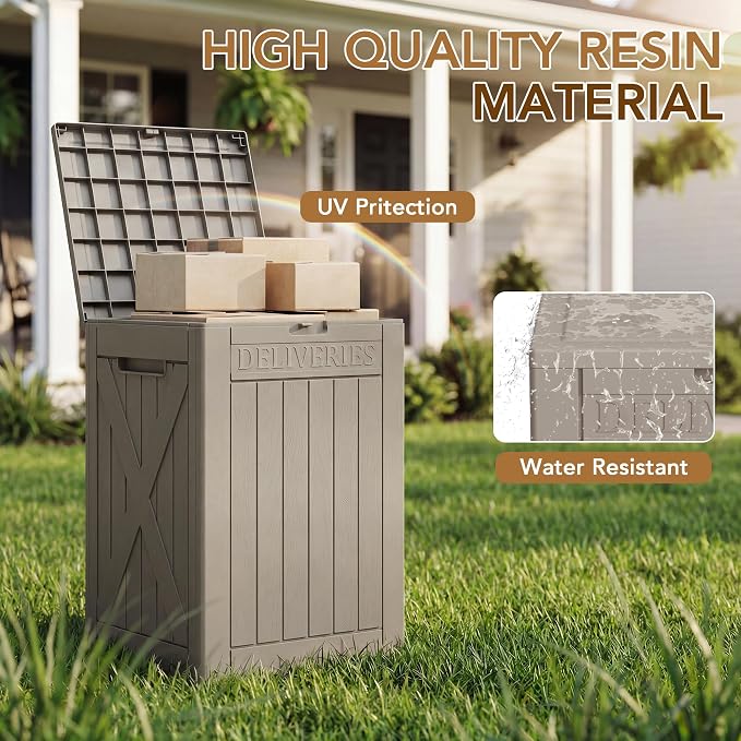 Lockable Outdoor Storage Box 52 Gallon, All-Weather Resin Deck Box - Image 4