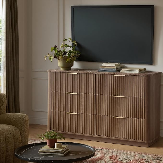 win2win 6 Drawer Dresser, Mid Century Modern Dresser - Image 9