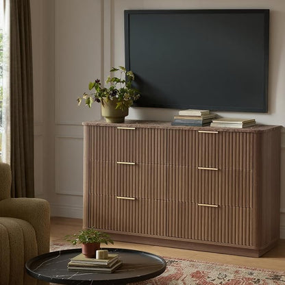 win2win 6 Drawer Dresser, Mid Century Modern Dresser - Image 9