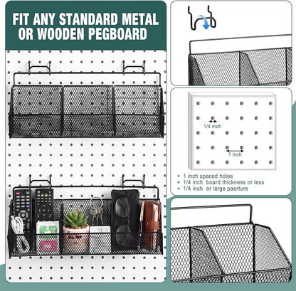 Hicarer 2 Pcs Divided Pegboard Baskets - Image 3