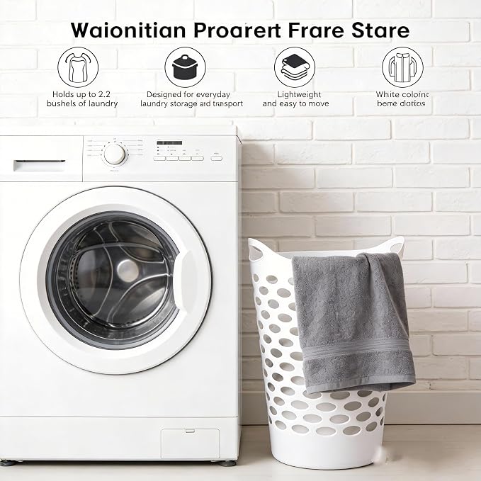 2.2 BUSHEL Flexible Laundry Basket, Tall plastic hamper - Image 2