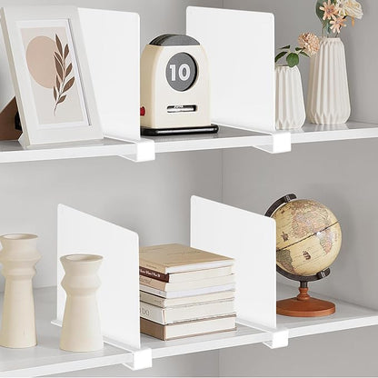 HBlife 8 Pcs White Acrylic Shelf Dividers, Vertical Purse Organizer - Image 8