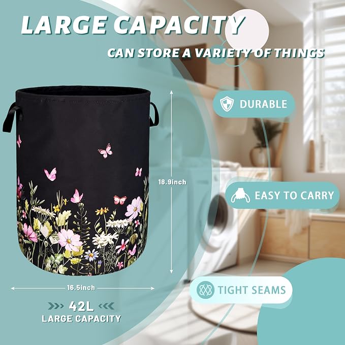 Beautiful Flowers Laundry Hamper - Image 2