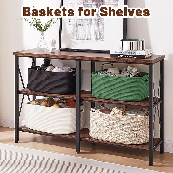 OIAHOMY Storage Basket for Shelves, Closet Cube Storage Bins Baskets for - Image 5