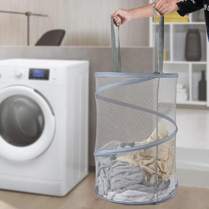 Mesh Popup Laundry Hamper 115L Collapsible Laundry Basket Extra Large Capacity - Image 3