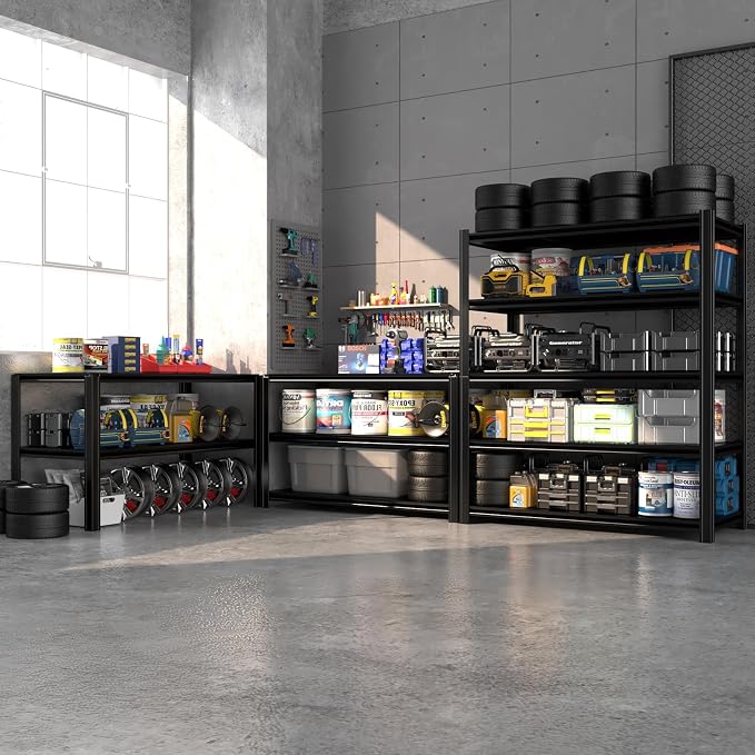 5-Tier Heavy Duty Garage Shelving, 000 lbs Capacity Adjustable Metal Storage - Image 9