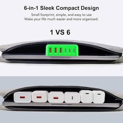USB C Fast Charger, 100W GaN 6 Port Type C Charging Station Hub Block Cube - Image 7