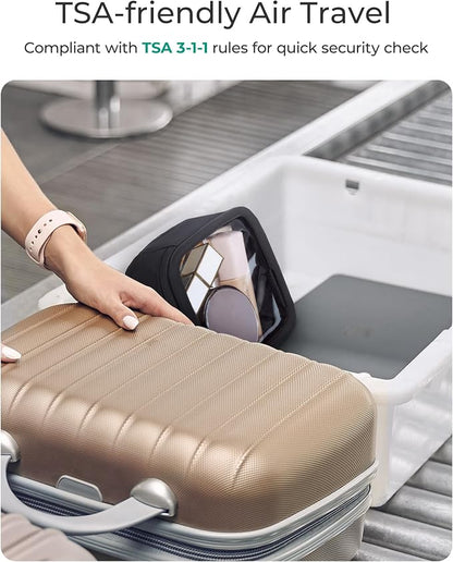 BAGSMART Mini Clear Makeup Bag for Women Portable Travel Toiletry Bag, Cute - Image 2