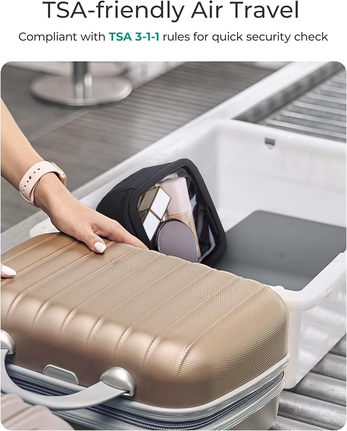 BAGSMART Mini Clear Makeup Bag for Women Portable Travel Toiletry Bag, Cute - Image 2