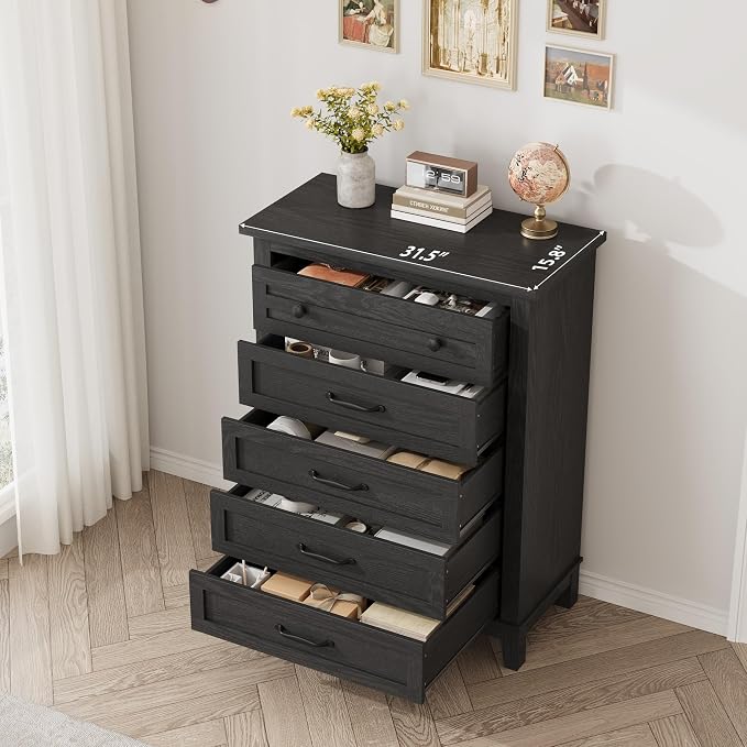 GarveeHome 5 Dresser for Bedroom, 41.3 in Tall Vertical Drawer Dresser - Image 5