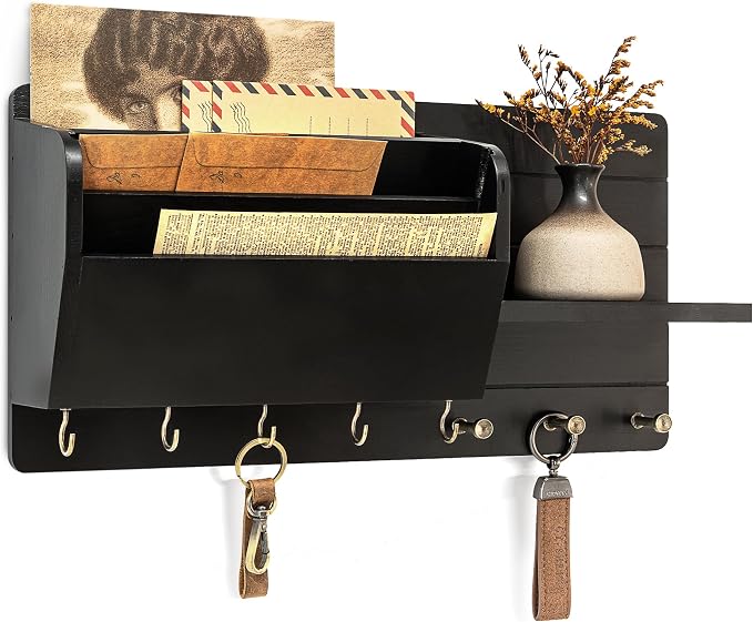 Rebee Vision Pine Wood Modern Key Holder Wall Mount by REBEEVISION