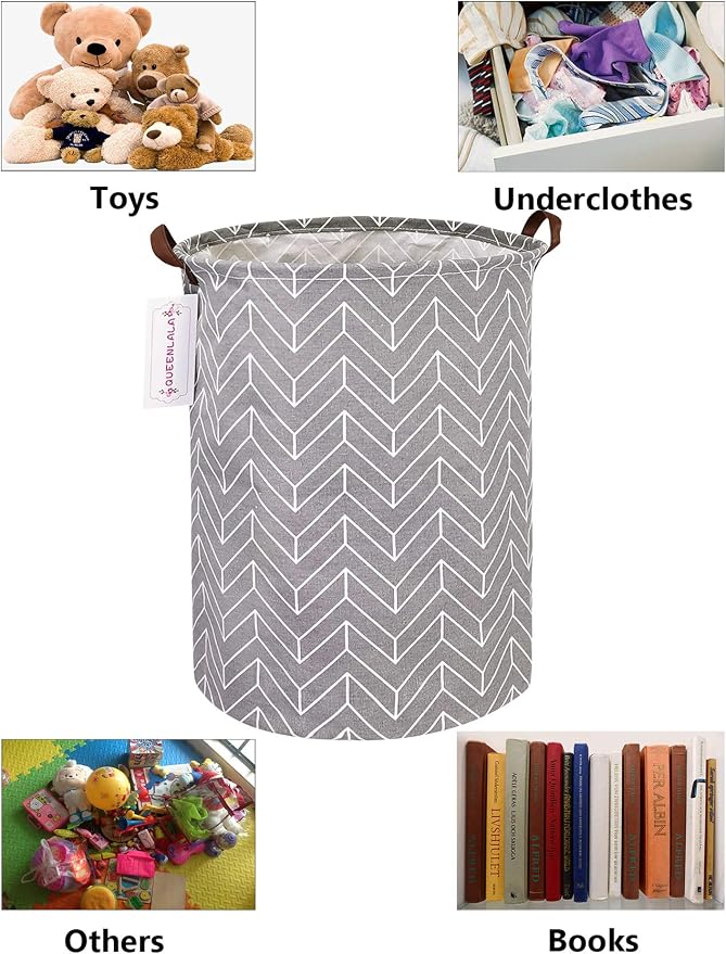QUEENLALA Large Storage Basket, Laundry Hamper/Bathroom/Home Decor/Collapsible - Image 3