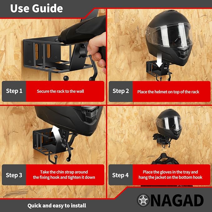 Wall Mount Motorcycle Helmet Rack - Image 7