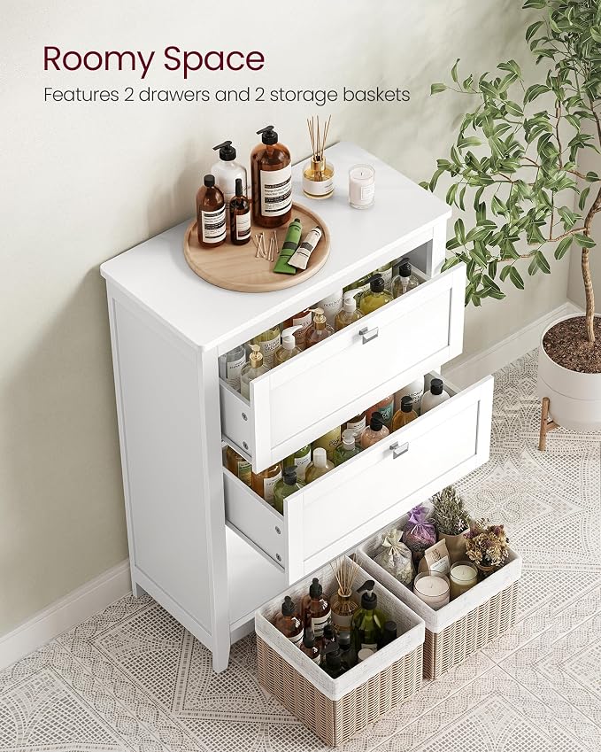 VASAGLE Storage Cabinet, Freestanding Floor Cabinet, 2 Drawers - Image 4