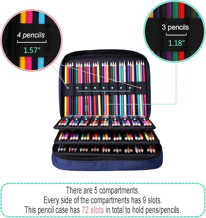 JAKAGO 220 Slots Colored Pencil Case Large Capacity Pen Holder - Image 3