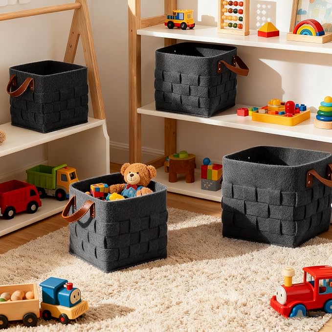 Bold monkey Storage Basket 3 Pack, Medium 10" x10" x10 " Baskets - Image 7