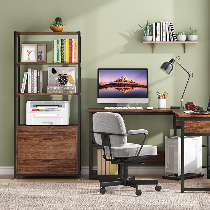 Tribesigns Bookcase, 4-Tier Rustic Bookshelf - Image 3