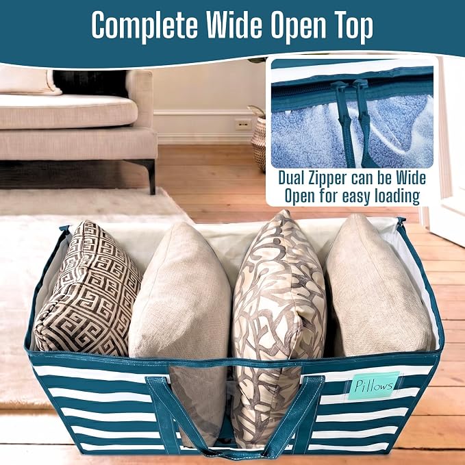 VENO 6 Pack Heavy Duty Moving Bags, Clothes and Comforter Storage Bags - Image 3