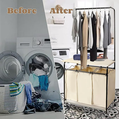 MYOYAY 3 Section Laundry Sorter - Image 6