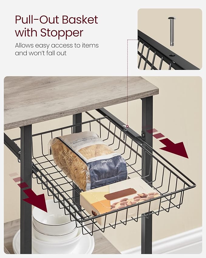 VASAGLE Baker's Rack, Microwave Stand, Kitchen Storage Rack - Image 8