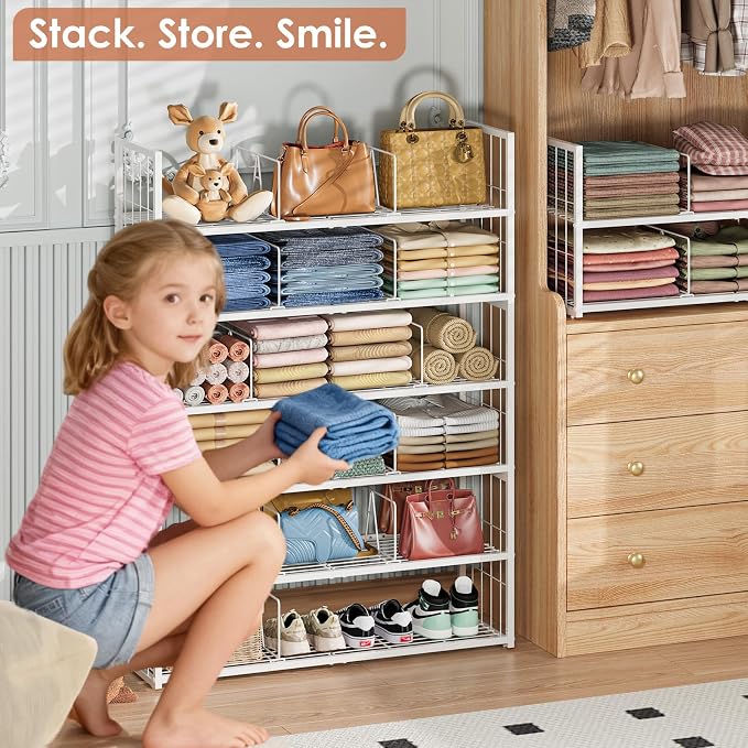 Hongtamoya Stackable Closet Storage Shelf - Image 2