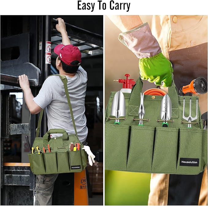 Housolution Garden Tote Bag, 900D Standable Gardening Tool Bag, Garden Tote - Image 6