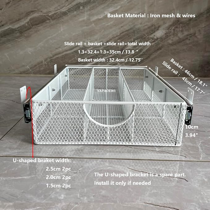 Pull Out Closet Drawer for Clothes | Sliding Wire Basket for Wardrobe Cabinets - Image 2
