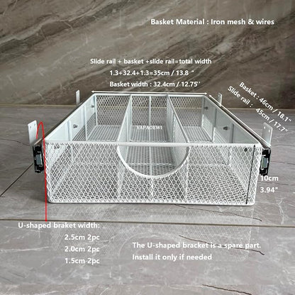 Pull Out Closet Drawer for Clothes | Sliding Wire Basket for Wardrobe Cabinets - Image 2