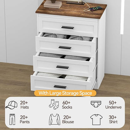 GEPELCN Farmhouse 4 Drawers Dresser - Image 6