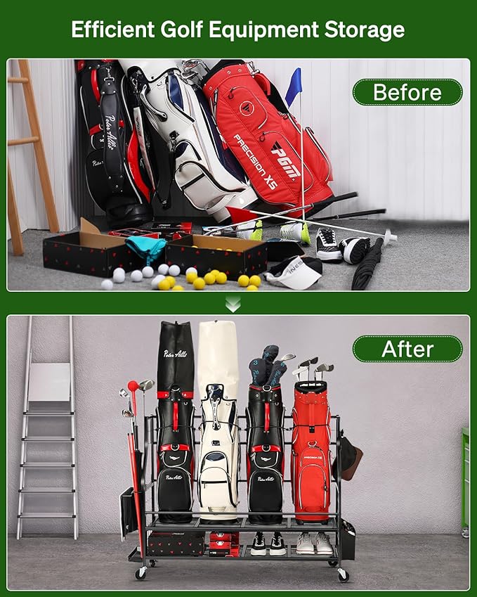 Golf Bag Storage Garage Organizer- Golf Bag Stand Fit - Image 6
