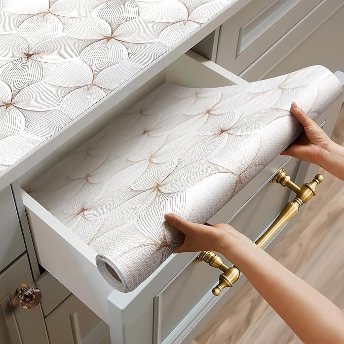 Quttisay Shelf Liner for Kitchen Cabinets, Non Adhesive Cabinet Liner, Non-Slip by Quttisay